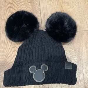 Love Your Melon Black Knit Hat with Pom-Poms
